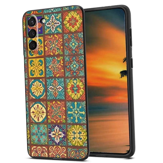 Mexican-Tile-Bohemian-2 Phone Case, Degined for Samsung Galaxy S22+ Plus Case Men Women, Flexible Silicone Shockproof Case for Samsung Galaxy S22+ Plus