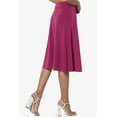 thumbnail image 4 of Women's Simple Foldover Stretch A-Line Flared Knee Length Skirt Comfy Stylish, 4 of 7