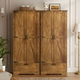 thumbnail image 4 of Walsunny 65" Tall Pantry Cabinet Wood Food Cabinet Pantry Storage Organizer Freestanding with 2 Doors 4 Shelves 1 Drawer for Kitchen Dining Room Living Room Brown, 4 of 9