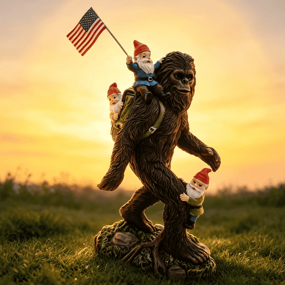 Lumiartisan Bigfoot Gnome Garden Statue Resin Outdoor Yard Decor