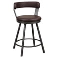 thumbnail image 3 of Lexicon Appert Metal Swivel Counter Height Chair in Brown (Set of 2), 3 of 6