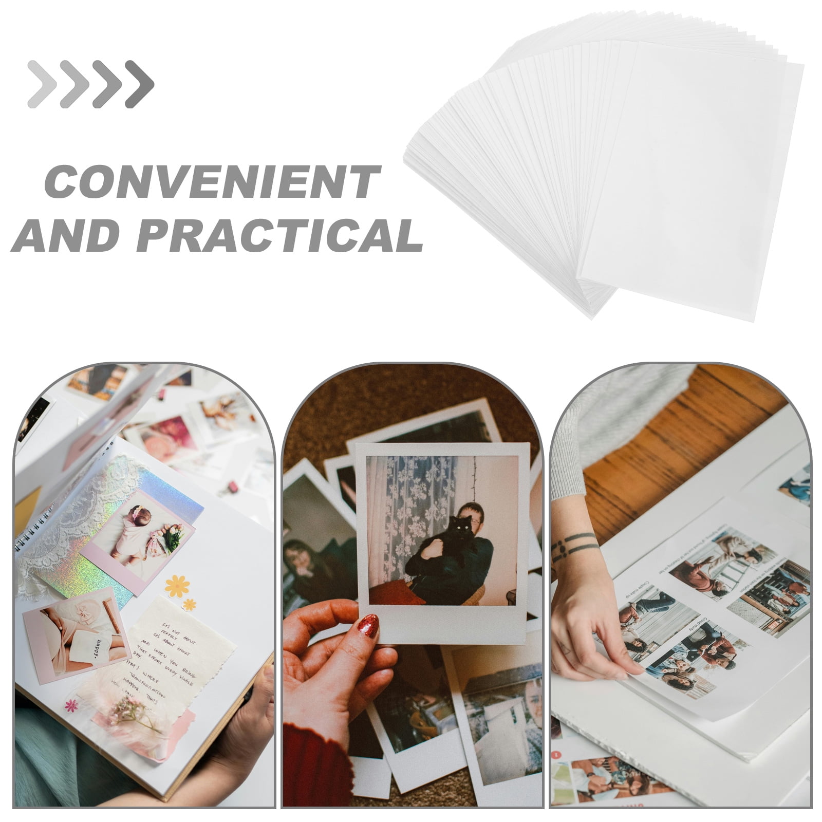 WEUVEB 100Pcs Self Adhesive Laminating Sheets Nonreflective Protective Film for Documents
