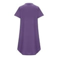 thumbnail image 4 of Hvot&aat Women's Casual Button Sleepwear Soft V-neck Short Sleeves Nightgown Loose Solid Color Nightshirt, 4 of 6