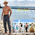 thumbnail image 5 of Xidunhg Men's Linen Pants Casual Beach Summer Pant Elastic Waist Drawstring Lightweight Trousers, 5 of 10