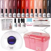 Candy Lover Gel Nail Polish Kit with LED UV Lamp, Natural Quick Dry Longer Lasting Gel Nail Kit, 12 Colors Gel Polish Starter Kit, Nail Gel Kit Nail Polish Sets for Teen Girl Lady Women Gift