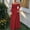 Red, variant on Dpjklzsn Women's Off The Shoulder Long Sleeve Maxi Dress Polka Dot Smocked Waist Flowy A Line Cocktail Dress