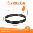 thumbnail image 2 of Uxcell 4Pcs Anillos para Huevo 6" Acero Inoxidable Antiadherente para Cocinar Pancakes con Mango de Silicona para Freír Huevos, Sándwiches, Tortillas, Desayuno, 2 of 7