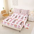 thumbnail image 2 of jejeloiu Pink Cowgirl Boot Pattern Full Size Sheets Kids,Girly Ribbon Bowknot Bed Sheets For Girls,4 Pieces, 2 of 6