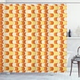 thumbnail image 1 of Ambesonne Retro Shower Curtain, Wavy Pattern Half Moon, 69"Wx84"L, Orange Yellow Dust, 1 of 3