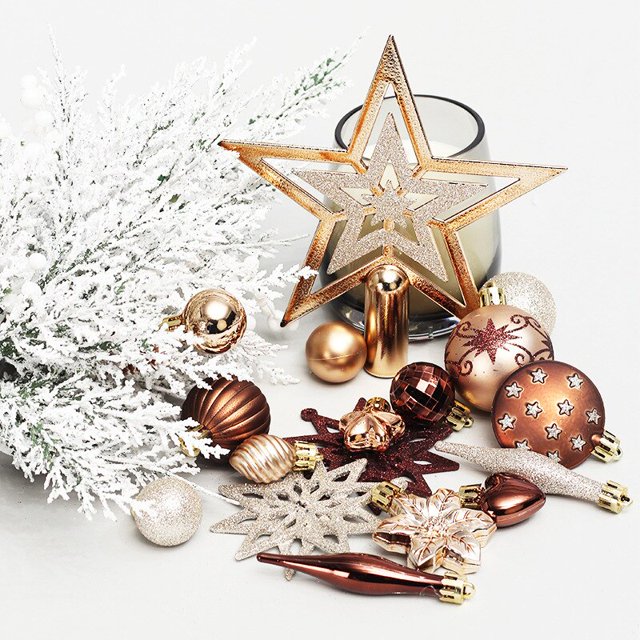 58Pcs/Set Christmas Balls Christmas Pendant Xmas Tree Hanging Ornaments 2023 New Year Decoration Noel Navidad Home Party Gift2as shown He Qiyong unisex