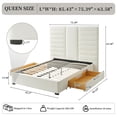 thumbnail image 3 of Queen Upholstered Platform Bed with Two Large Storage Drwers, Strong Wooden Slats, Metal Support, Heavy Duty Mattress Foundation, No Box Spring Needed, Noise-Free, Easy Assembly,Cream, 3 of 10