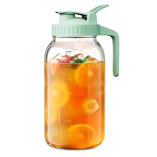 ERK Portable Measuring Water Bottle With Handle Ideal For Cold Drinks ,64oz Capacity Perfect For Hydration Sports and Outdoor