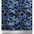 thumbnail image 1 of Soimoi Blue Cotton Cambric Fabric Leopard Animal Skin Decor Fabric Printed Yard 56 Inch Wide, 1 of 3