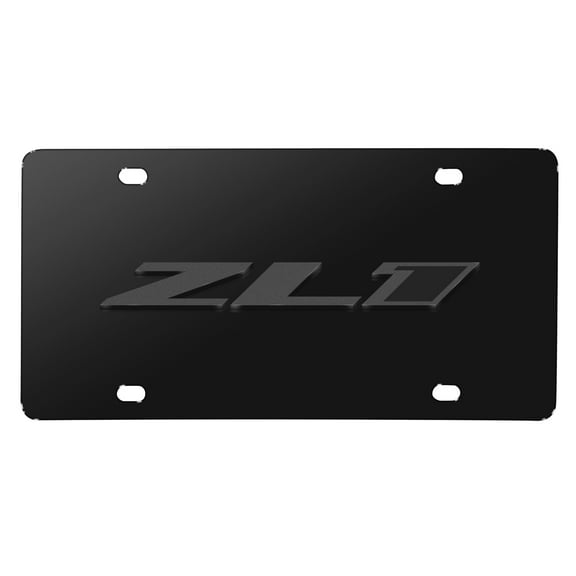 iPick Image for Chevrolet Camaro ZL1 3D Gunmetal Gray Name Logo on Black Stainless Steel License Plate, Official Licensed