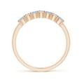 thumbnail image 2 of ANGARA Natural Half Eternity Seven Stone Aquamarine and Diamond Wedding Ring in 14K Rose Gold for Women (Size-2.5mm) | March Birthstone, Anniversary, Jewelry Gift for Women | Natural Aquamarine Ring, 2 of 9