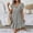 Gray, variant on QUNYINEY Purple Womens Dresses Casual Cotton Linen Midi Short Sleeve Summer Sundress V Neck Vacation Loose Fit Ruffle Hem Dresses