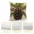 thumbnail image 4 of COMIO  Throw Pillow Cover Watercolor Pine Cone Christmas Tree Branch Holly and Mistletoe Pillowcase Home Decor Square Pillow Case Cushion Cover, 4 of 5