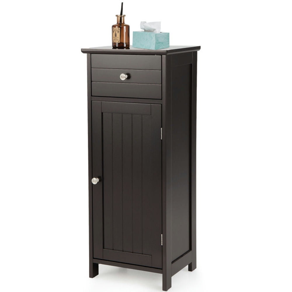 Finihen Bathroom Storage Cabinet, Bathroom Floor Cabinet, Wooden Bathroom Floor Storage Cabinet with Drawer and Shelf, for Bathroom, Living Room, Bedroom, Kitchen, Brown Finihen Bathroom Storage Cabinet, Bathroom Floor Cabinet, Wooden Bathroom Floor Storage Cabinet with Drawer and Shelf, for Bathroom, Living Room, Bedroom, Kitchen, Brown