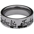 thumbnail image 4 of Trucker Life Tungsten Carbide Ring, 4 of 9