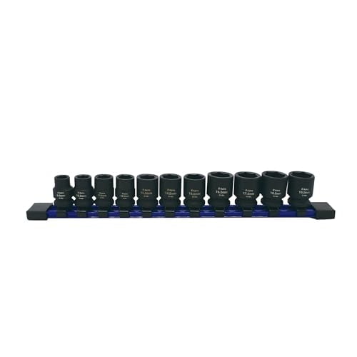 Astro Tools 78311 11-Piece 3/8" Drive 1/2 Size Socket Set - 9.5-19.5mm for Undersized, Swollen or Damaged Hardware