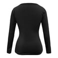 thumbnail image 6 of Women Summer Tops Women Casual Solid T Shirt Long Sleeve Shirt Loose Blouse V Neck Tops Business Blouses for Work with Leggings plus 2x Womens Stretch Work Shirts V Scrub Extra Large Shirts Black L, 6 of 6