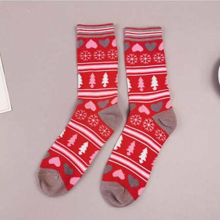 

Christmas Socks for Men Women Colorful Fun Novelty Elk Snowman Pattern Socks Soft Non-Slip Warming Xmas Home Socks