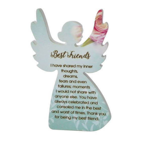 Heavenly Rose Angel With Saying - Best Friends Plaque