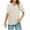Beige, variant on Wyobmus Womens Lantern Sleeve Tops Mock Crew Neck Short Sleeve Buttons Shirt Plain Waffle KniT-Shirts Loose Fit Summer Blouse Basic Tee Coffee
