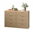 thumbnail image 1 of Solution de Rangement Spacieuse Commode Cannelée à 8 Tiroirs – Grande Commode en Bois avec Dispositif Anti-Basculement, Organisateur Moderne pour Chambre, Table de Chevet pour Garde-Robe Ou Couloir, 1 of 8