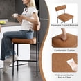 thumbnail image 4 of 26" Counter Height Bar Stools Set of 4, Modern Brown Faux Leather Bar Stools with Backs and Metal Legs, Upholstered Barstool for Kitchen Island, Counter, Cafes, Dining Room, 4 of 8