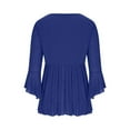 thumbnail image 6 of BLVB Sparkly Tops for Women Ruffle 3/4 Sleeve V Neck Double Layers Mesh Blouses Loose Fit Flowy Tunic Tops Spring Shirts, 6 of 6