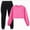 A105-Hot Pink, variant on Girls Outfits 2 Piece Crew Neck Short Sleeve Patchwork Tops And Skirts Set Breathable Sprotswear Summer Girls Clothes Set(8-10 Years,Hot Pink)