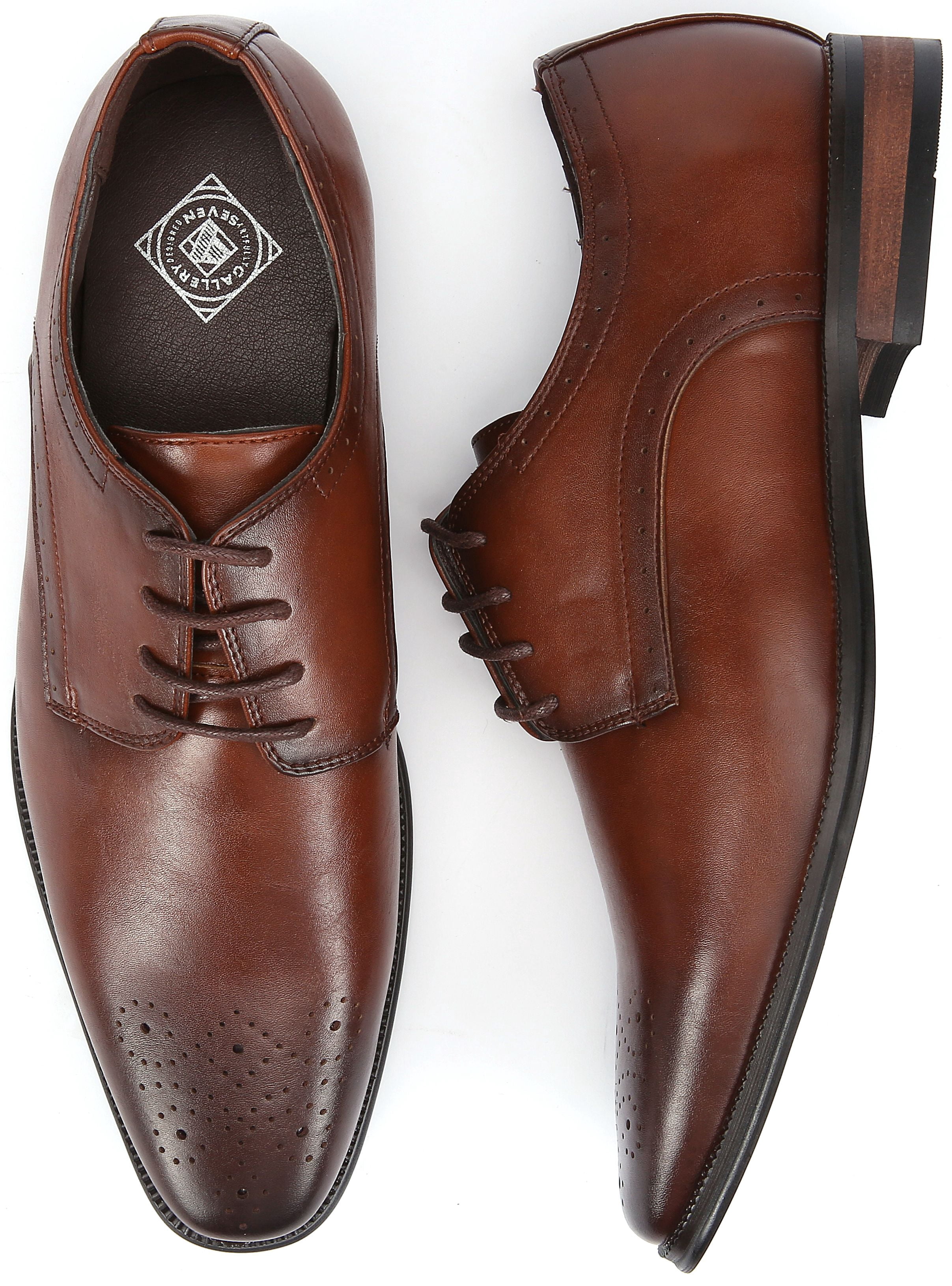 Gallery Seven Punctured Leather Oxford Dress Shoes for Men