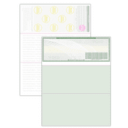 Compuchecks 50 Blank High Security Check Paper On Top - Weight # 70 Green Art Deco