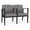 Metal Gray, variant on Amherst Steel Reception Waiting 2 Seat Tandem Seating / Black Steel / Black