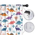 thumbnail image 4 of Blackout Kids Curtains,White Dinosaurs Trees Cacti Pattern Childrens Insulated Curtains Set Of 2,Bedroom Essentials,Toddler Room Decor 52"x63", 4 of 5
