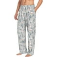 thumbnail image 2 of Balery white Moose winter tree print Men's Pajama Pants,Ultra Lightweight Pjs,Lounge Pant-Medium, 2 of 9