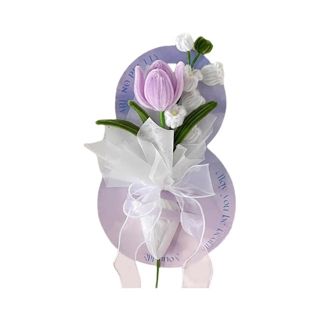 Ramo de simulación, proyecto de manualidades vívidas para centros de mesa de fiesta y graduación. Flor de la campana púrpura
