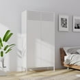 thumbnail image 1 of CHSHIN Armoire Garde-Robe en Métal avec Tiroir ＆ Tringle, Armoire de Rangement Garde-Robe, Blanc, 1 of 9