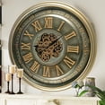 thumbnail image 6 of THE GEARS CLOCK Wall Clock with Real Moving Gears IR-LI_ 32 in Round BRASS-ANTIQUE, 6 of 11