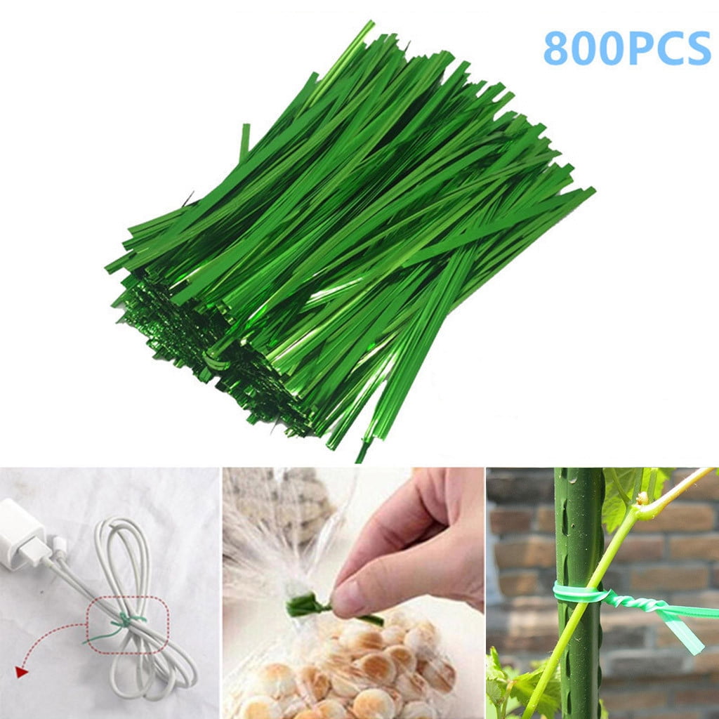 FNGZ Rattan Clip Twist Tie Cable Ties UV Weather Resistant Nylon Resistant Wrap Zip Ties Pack Black 101 Pcs Green