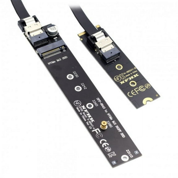 CY NGFF M-Key NVME Male to Female Extension Cable 40cm with SFF-8654 Connector for Mainboard SSD 2280/22110