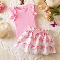 thumbnail image 6 of Tiijoy Girls Summer Outfits Cute Ruffle Ribbed Tank Top and Floral Skirt Set, Sizes 9-12 Months, 6 of 8