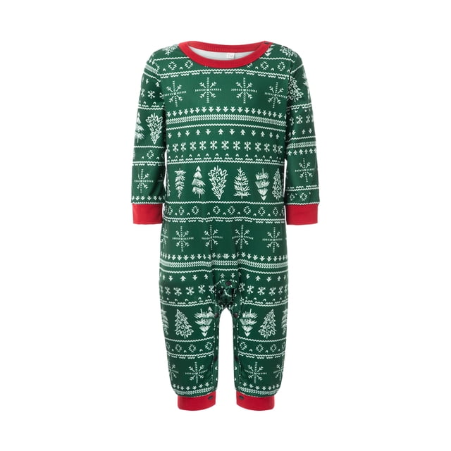 Diconna Pyjamas de Noël Assortis pour la Famille, Col Rond, Imprimé Arbre de Noël, Manches Longues, Chandail-Over, Combinaison