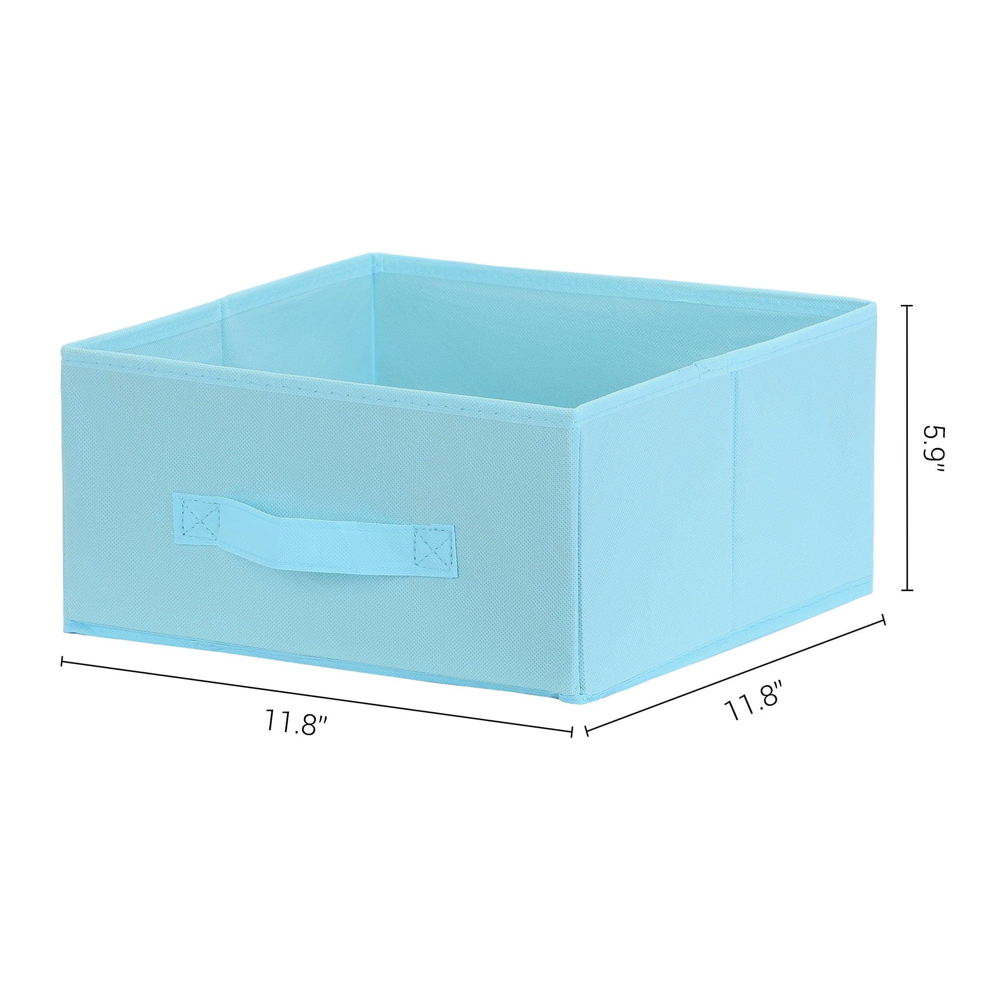 Unique Bargains Fabric Storage Cube Storage Bin Light Blue 11.8*11.8*5.9in