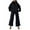 Black, variant on Two Piece Running Sweatsuit Fashion Women Casual Solid Color Long Sleeve Hat Pockets Elastic Waist Long Sleeve Blouses Sets Two Piece Outfits S-166 White L