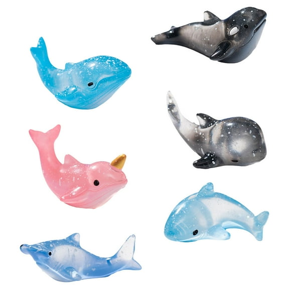 WORGEOUS 6pcs Miniature Ocean Animals Figures Set Diy Resin Whale Shark Statues For Aquarium Decoration Tiny Sea Animals For Unique Fish Tank Decoration