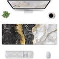 thumbnail image 2 of Black Blue Glod Marble Mouse Pad Extended Large Gaming Mousepad XL Big Long Oversized Desk Mat Stitched Edges 31.5 X 11.8 Inch for Home Office, 2 of 6