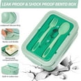 thumbnail image 2 of Bento Box,Adult Lunch Box,Containers for Adults Men Women with 3 Compartments, Lunchable Food Container with Lunch Bag, Spoon & Fork,47 Oz,Microwave & Dishwasher Safe,Green, 2 of 7