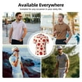 thumbnail image 5 of Picia Red Ladybug Print Men's Polo Shirt, Two-Button Closure Pique Polo Shirt, Summer Fashion Golf Shirt-Large, 5 of 6
